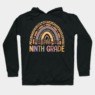 Hello Ninth Grade Leopard Rainbow Back To School Hoodie